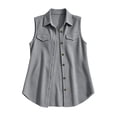 thumbnail image 6 of QIYAGBSA Waffle Knit Vest for Women Long Sleeveless Cardigan Vest Button Down Lapel Collar Flap Pockets Side Slits Soft Layering Fall Spring Casual Errands Travel (Gray, L), 6 of 8