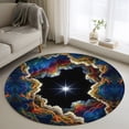 thumbnail image 2 of Rock Cave Round Living Room Rugs 3.3 ft, Star Clouds Canyon Nature Abstract Washable Area Rug with Non-Slip Sturdy Edge Binding Round Front Door Mat Floor Carpet for Entryway, 2 of 9