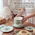 thumbnail image 2 of Onader 12 Piece Tableware Set, Rose Floral Dinnerware Set for 4, Ceramic Plates and Bowls Sets for Home Kitchen Restaurant, Scratch Resistant & Microwave Safe, Green, 2 of 9