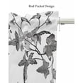 thumbnail image 5 of Grey Summer Botanical Linen Curtain Valance for Bedroom/Bathroom/Kitchen/Office/Living/Dining Room Window,Watercolor Birds Spring Floral Rod Pocket Topper Decorative Cafe Drapes Panel 60"x18", 5 of 6