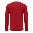thumbnail image 7 of Dresfit Big and Tall Shirts for Men Solid Color Thermal Tops 2025 Basic Crew Neck Long Sleeve Athletic Tshirts Fall Slim Fit Oversized Lightweight Pullover Tops Red 2XL, 7 of 7