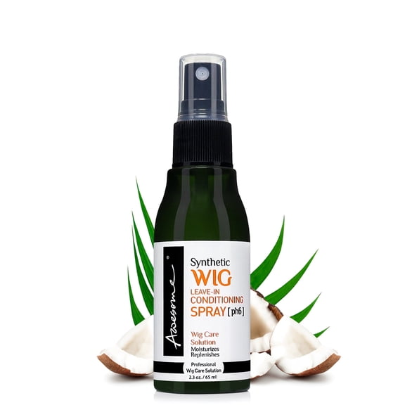 Awesome Synthetic Wig Leave-in Conditioning Spray [pH6] - Top Professional Wig Care Solution, Best Wig Detangle Spray, Moisturizes & Replenishes Synthetic Wigs, Easy Combing, Coconut O