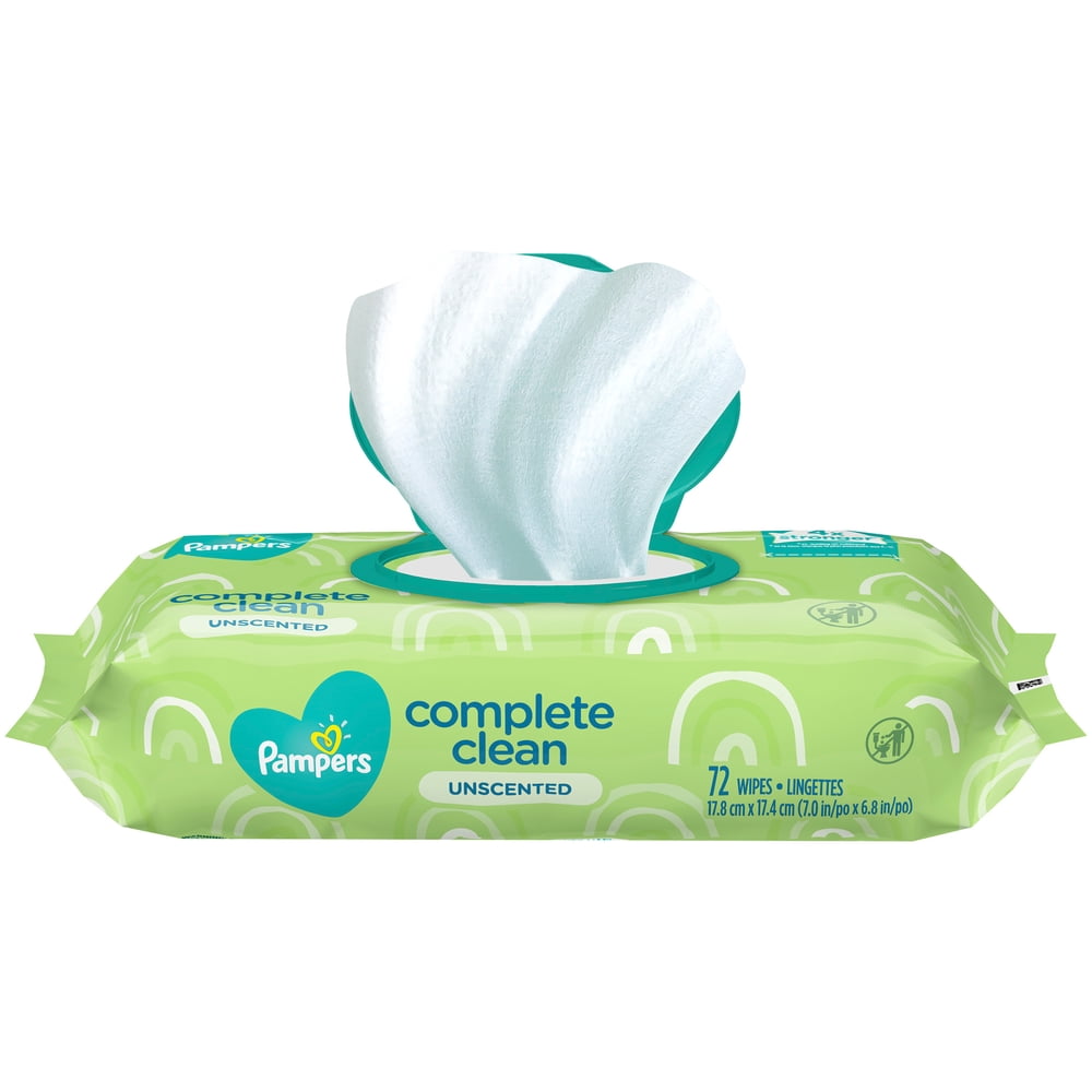 Pampers Baby Wipes Complete Clean Unscented 1X PopTop 72 Count
