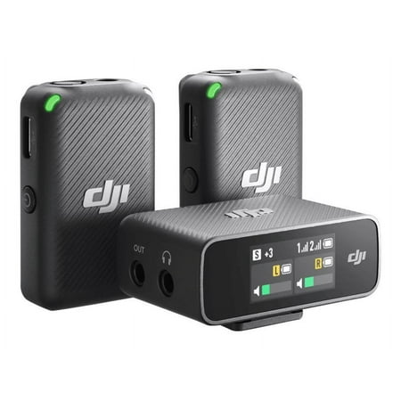 DJI Mic (2 TX + 1 RX + Charging Case), Wireless Lavalier Microphone, 250m (820 ft.) Range, 15-Hour Battery, Noise Cancellation, Wireless Microphone for PC, iPhone, Andriod, Record Interview, Vlogs