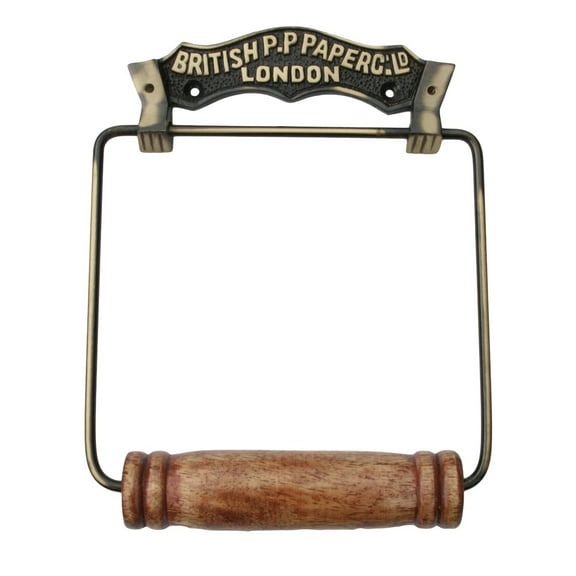 Renovator's Supply Antique Brass British Toilet Paper Tissue Holder
