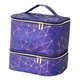 thumbnail image 4 of Estuche de transporte de doble capa, organizador de esmaltes de uñas con asa, estuche de viaje Azul profundo, 4 of 9