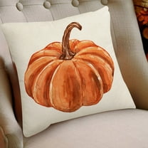 Kbndieu Thanksgiving Fall Decorations Pillow Covers 18x18 Inches Orange Pumpkin Maple Leaf Wreath Sofa Pillowcase Halloween Fall Decorations for Home