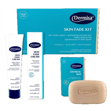 Dermisa Kit. Original Formula Whitening Skin Fade Cream. 1.78 Oz (50g) + Exfoliating Oatmeal Bar Soap with Glycerin. 3.0 Oz (85g)