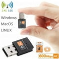 thumbnail image 1 of UsRHHA USB WiFi Adapter AC600Mbps, 2.4/5GHz Wireless Network Adapter For Laptop Desktop PC, 802.11 USB WiFi Dongle With Soft AP Mode, 1 of 6
