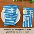 thumbnail image 6 of Coolnut Set of 4 Cute Daisy Chamomiles Flowers Floral Blue and White Stripes Satin Napkin Square 20 Inches Table Napkins Soft Smooth Decorative Napkins for Wedding Banquet Party Decoration, 6 of 6