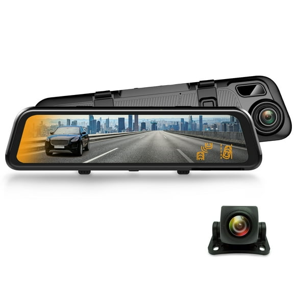 REXING M2 Smart BSD ADAS Double Miroir Dash CAM Écran Tactile 12" IPS, 1080p (avant + Arrière), GPS, Flux Multimédia, Moniteur de Stationnement, Vision Nocturne, Détection des Angles Morts, Caméra de Recul pour Voiture, Camionnette, Taxi
