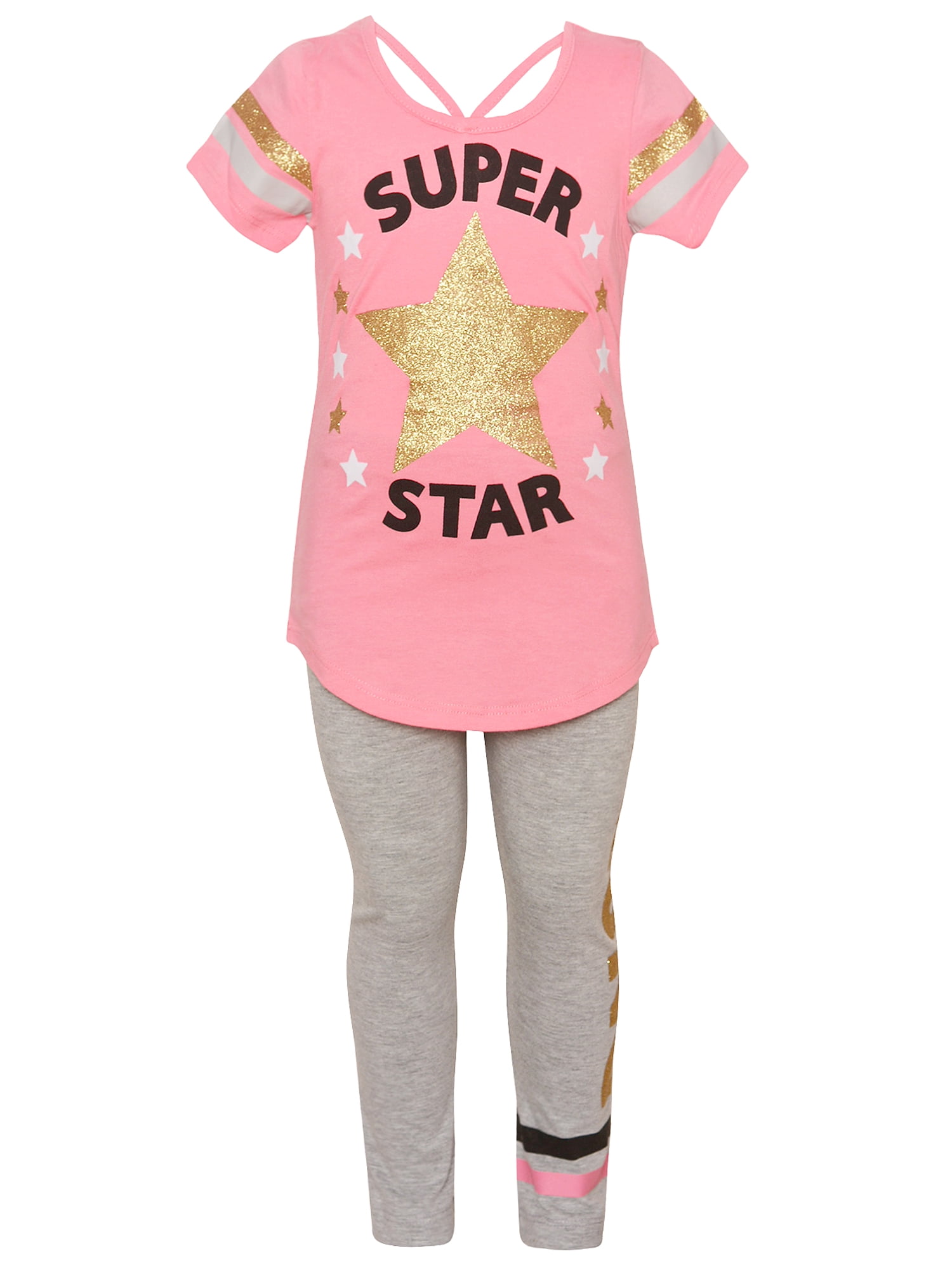 Little Girls Coral Sparkle Super Star 