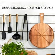 TJ POP 3-Pieces Pizza Peel Set,12 Inch Pizza Cutting Board Set With Pizza Cutter And Server