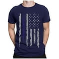 thumbnail image 2 of Act Now！ HIMIWAY Stars and Stripes Tunics Mens American Flag T-Shirts, Men's USA Flag Graphic T-Shirts Short Sleeve American Patriotic Vintage T Shirt Blue 4XL, 2 of 6