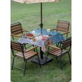 thumbnail image 3 of Outdoor Tablecloth with Umbrella Hole and Zipper, Blue Snowman Christmas Square Table Cloth 54x54 Inch Waterproof Tablecloth, Snowflake Red Truck Xmas Tree Gifts Picnic Table Cover for Patio Camping, 3 of 7