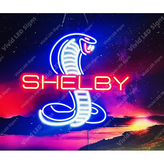 Queen Sense 24"x20" Shelbys Auto Dealer LED Sign Light Neon Signs With Dimmer Party Home Wall Decor Lights W124SYL-XLED