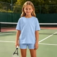 thumbnail image 2 of fatyb Girls Clothes Summer 2 Piece Outfits Short Sleeve T Shirts and Biker Shorts Kids Clothing Sets, 2 of 6