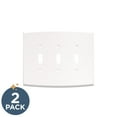 thumbnail image 2 of Franklin Brass Soft Arch (2-Pack) Decorative Light Switch Covers Wall Plate Pure White 3-Gang Oversized Wall Plate Switch/Toggle Plate Guards Electrical Outlet Covers W35899K-PW-CP, 2 of 8