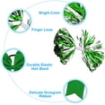thumbnail image 4 of Uxcell Cheerleading Pom Poms, with Baton Handle and 2Pcs Green Large Cheerleader Hair Bow (Green, Silver) 2 Pack, 4 of 7