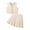 Beige, variant on AUNVITO Clearance! Children's Summer Temperament Solid Color V-neck Pleated Skirt