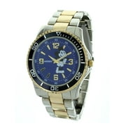 Mickey Mouse Two Tone Metal Case and Strap with Black Bezel Watch With Blue Dial for Men MK8061LG