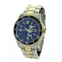 Mickey Mouse Two Tone Metal Case and Strap with Black Bezel Watch With Blue Dial for Men MK8061LG
