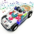 thumbnail image 2 of Light Up Transparent Gears Police Car Toy for Kids Bump and Go Toy Car for Boys  Educational Baby Toys Car Music LED Effects, 2 of 10