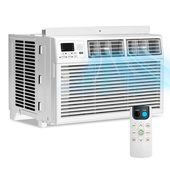 Aire acondicionado de ventana Electactic de 8000 BTU con control remoto, temporizador y fácil instalación