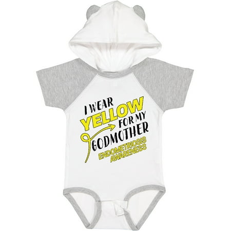 

Inktastic I Wear Yellow for My Godmother- Endometriosis Awareness Gift Baby Boy or Baby Girl Bodysuit
