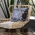thumbnail image 2 of Bohemian Mandala Vector Indoor/Outdoor Pillow with Removable Cover in Black Blue Orange Pink20x20, 2 of 5
