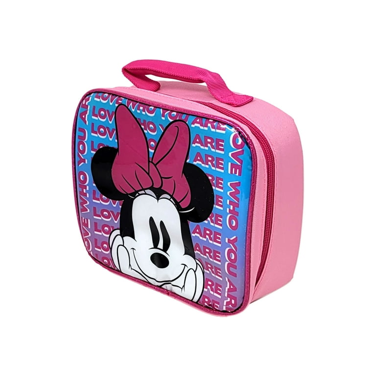 Minnie Mouse Insulated Lunch Bag Pink w/ Yellow Disney Drawstring
