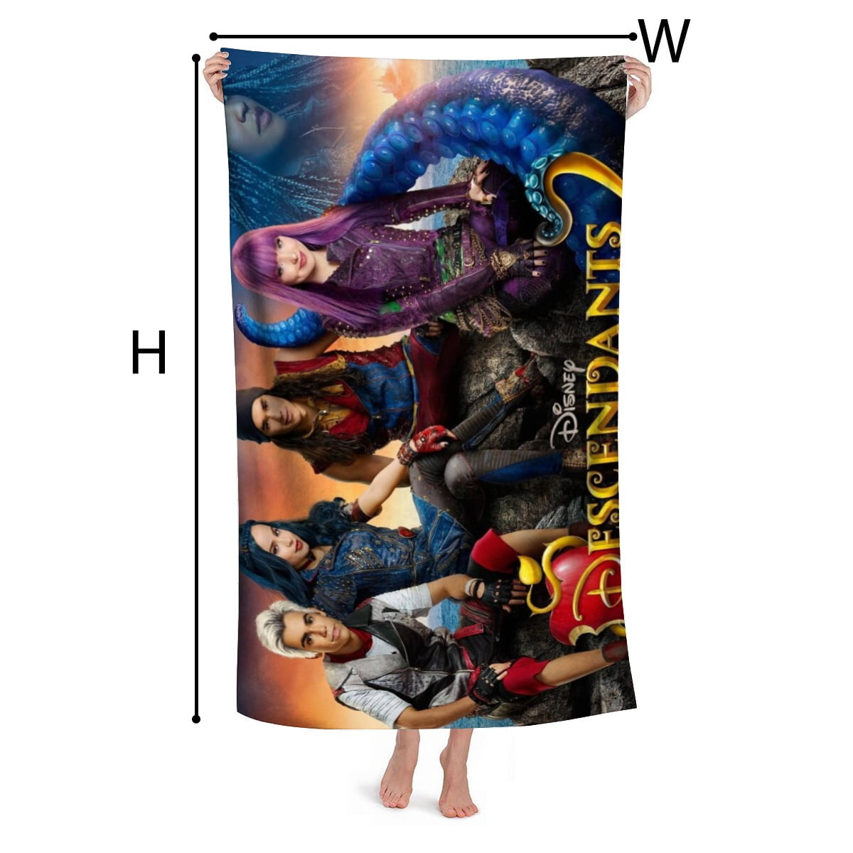 Descendants Gifts Beach Towel for Women Girl Birthday Inspired Fan Bath Outdoor Music Lover