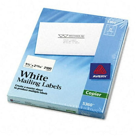 Avery 5360 Self-Adhesive Address Labels for Copiers 1-1/2 x 2-13/16 White 2100/Box | Walmart Canada
