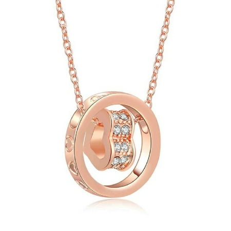 Swarovski Crystal Heart Necklace in Rose Gold