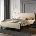 thumbnail image 4 of SHA CERLIN Full Size Metal Platform Bed Frame with Curved Headboard and Under-bed Storage, Beige, 4 of 7