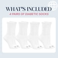 thumbnail image 5 of Doctor's Choice Diabetic Full Cushion Crew Women's Socks, Medium, Women's Shoe Size 6-10, 4 Pack, 5 of 10