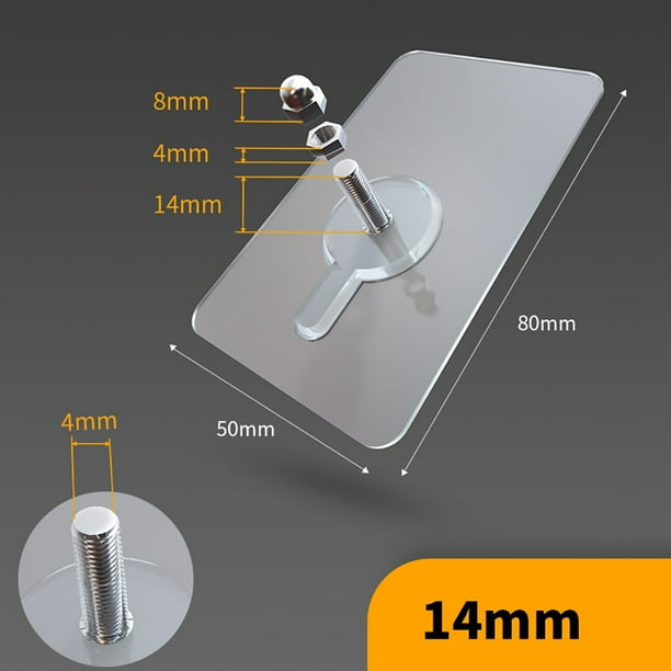 Xihbxyly Clavos Autoadhesivos para Colgar, Ganchos de Pared Sin Taladrar, Adhesivo Transparente Fuerte, Almacenamiento para Baño y Cocina, Organización Del Hogar, Fácil Instalación, Juego de 4 Piezas
