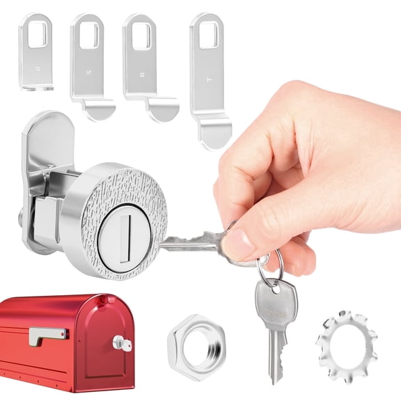 Mailbox Lock Replacement for L-1172C and National C9100, Include 3 Keys and 5 Locking Plates, Clockwise Rotation, Silver