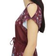 thumbnail image 2 of Bimba Women's Maroon Bohemian Drawstring Waist Dress Long Summer Wear Maxi-12, 2 of 4