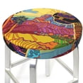 thumbnail image 3 of Fotbe Beautiful African Woman Stool Covers Round,Waterproof Round Bar Stool Covers Bar Chair Covers Washable Stool Cushion Slipcover for 12-14 Inch Chair-12 inch, 3 of 7