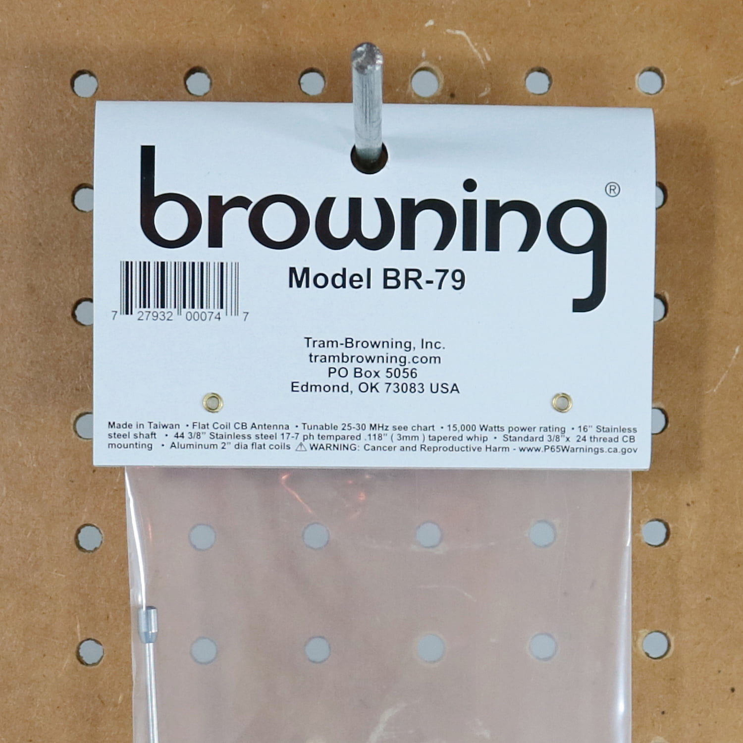 Browning 15,000-Watt High-Performance 25 MHz to 30 MHz Broad-Band Flat-Coil Trucker CB Antenna, 68 Inches Tall