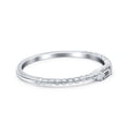 thumbnail image 2 of Simulated Cubic Zirconia Size-5 Simple Baguette Shape Wedding Ring 925 Sterling Silver, 2 of 7