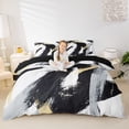 thumbnail image 2 of Homewish Gold Black Gradient Duvet Cover Queen,Modern Artwork Queen Bedding,Black Reversible,3 Pieces,1 Duvet Cover and 2 Pillowcases, 2 of 6