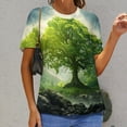 thumbnail image 6 of Tree with Life Women's Short Sleeve T-Shirt Crew Neck Casual Summer Trendy Loose Fit Tops, 6 of 6