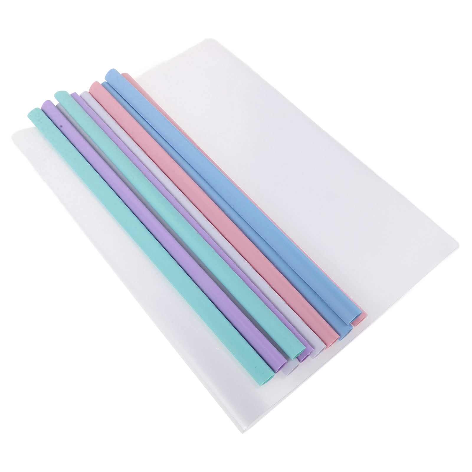 LABSERRON 50pcs Transparent File Draw Rod Folders Document Organizers With Case For School Office And Personal Use