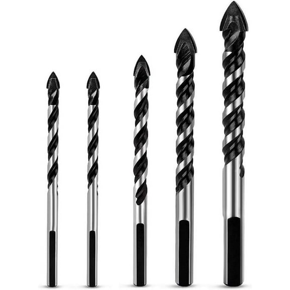 Concrete Drill Bit, Masonry Drill Bit Set with Carbide Hard Alloy Material, Anti-slip Triangle Shank for Optimal Grip, Professional Widely Use for Concrete, Ceramic, Wood, and