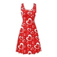 thumbnail image 2 of FKELYI Red Heart Sleeveless Dress Stretchy Sleeveless Midi Dress Valentine's Day Gift Durable Tank Dresses for Women Casual Summer Size XL, 2 of 5
