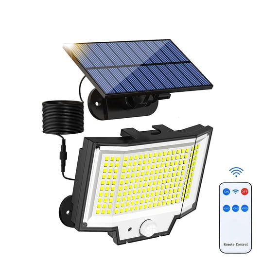 Solar Motion Lights 200led Outdoor Separate Panel Solar Powered Flood Security Lights with Remote IP65 Waterproof Wall Lights