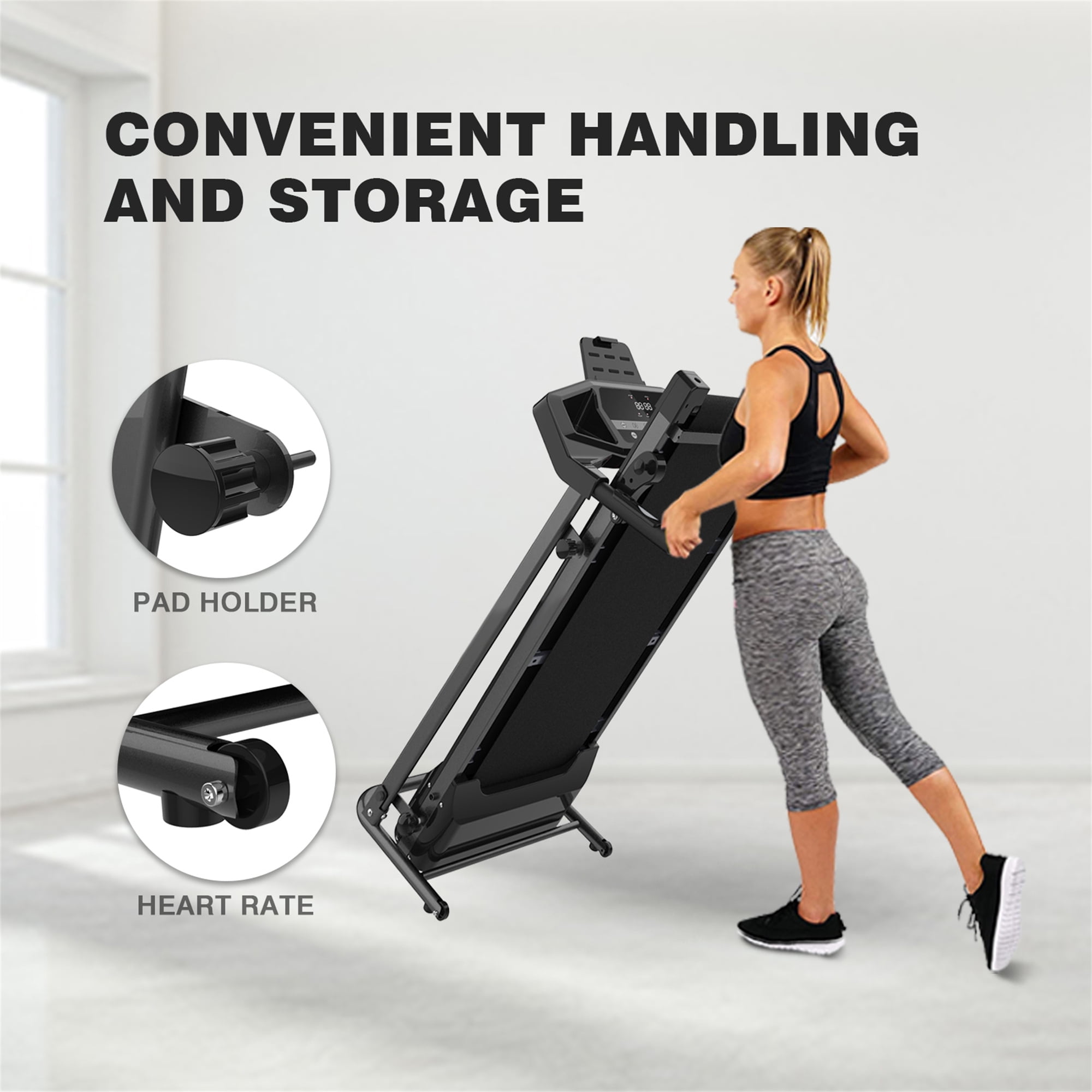 Aukfa Electric Running Exercise Treadmill, Black, 245 lb