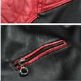 thumbnail image 7 of XMMSWDLA Deals Clearance Tops for Men Stand Collar Pocket Zipper Color Block Casual Leather Jacket, 7 of 7